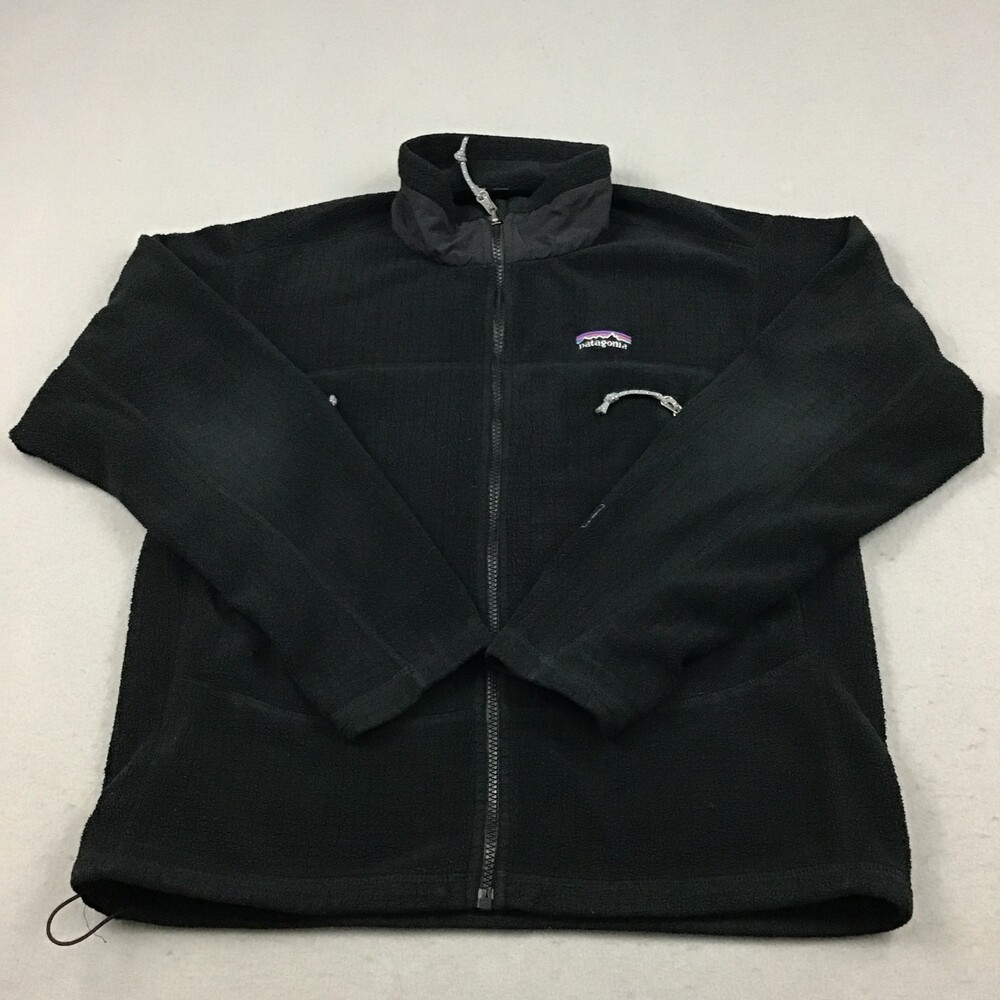 Patagonia Sweater Women Small Black Full Zip Fleece Thermal Hiking Outdoor S *